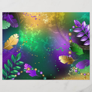 Iridescent mardi gras-bakgrund med pärlor reklamblad