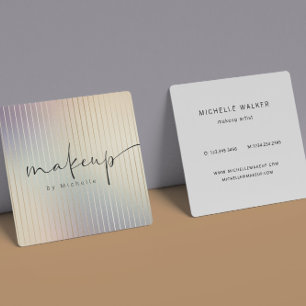 Iridescent Modern Makeup Artist Fyrkantigt Visitkort