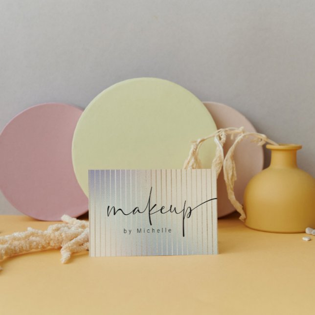 Iridescent Modern Makeup Artist Visitkort (Skapare uppladdad)