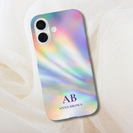 Iridescent Monogram Personlig Namn iphone case