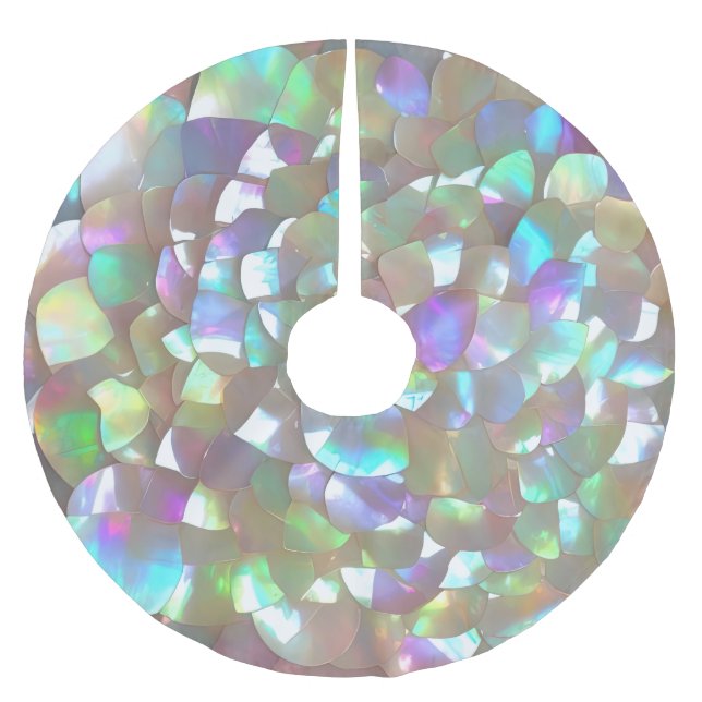 Iridescent Mor i Pearl-Sjöjungfrun Julgransmatta Borstad Polyester (Framsidan)