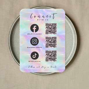 Iridescent Opal Facebook Instagram Tiktok QR-kod Visitkort