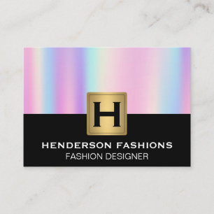 Iridescent-övertoning Monogram Visitkort