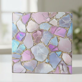 Iridescent Pastel Gemstone Gold Mosaic Kakelplatta