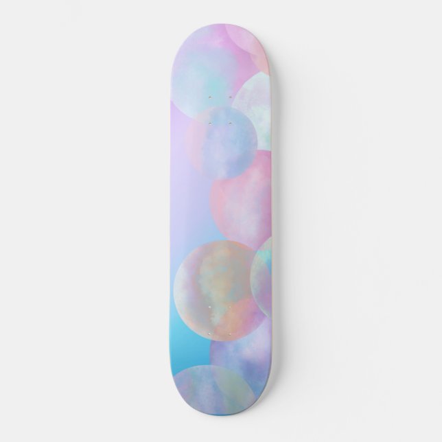 Iridescent Pearl Rainbow Bubbles Mini Skateboard Bräda 18,5 Cm (Framsida)