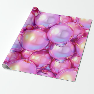 Iridescent Pink 3D Glossy Bubble Pattern Wrapping  Presentpapper