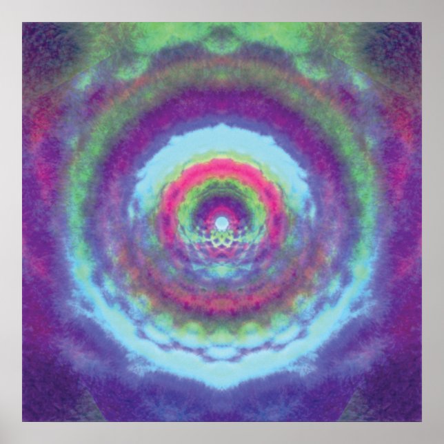 Iridescent Portal - Psychedelic Mandala Poster (Framsidan)