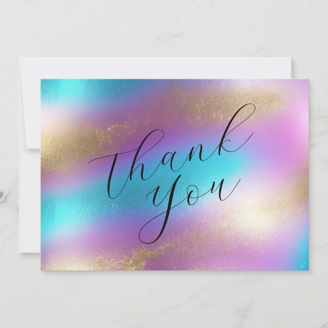 Iridescent Rainbow Glam Tack Kort (Framsida)