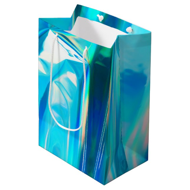 Iridescent Rainbow Metallic Pastel Aqua (Framsidan Vinklad)