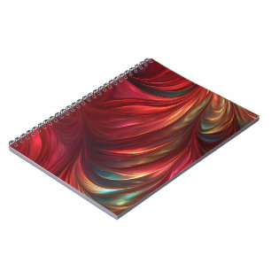 Iridescent Red Abstrakt Swirl Anteckningsbok