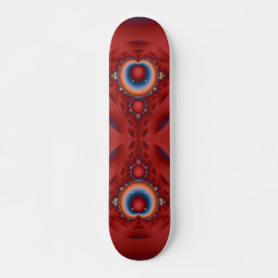 Iridescent Red Fractal Skateboard Deck