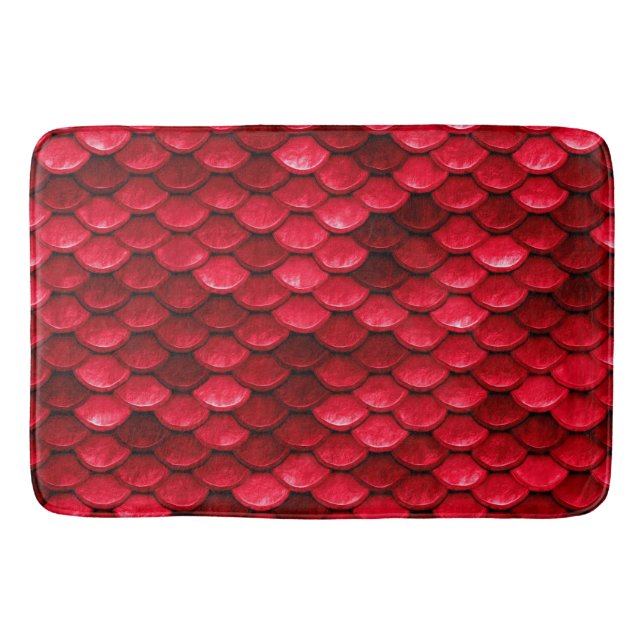 Iridescent Red Shiny Glitter Sjöjungfru Fish  Badrumsmatta (Framsidan)