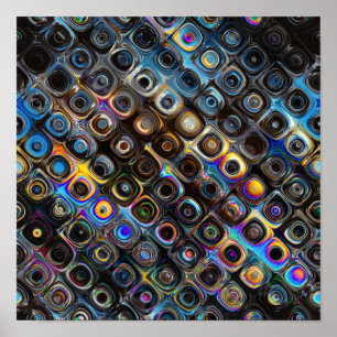 Iridescent Shapes Mönster Poster