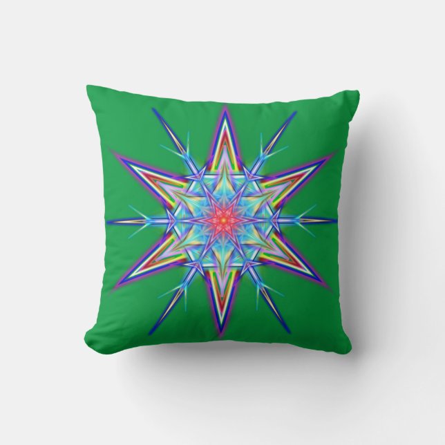 Iridescent Shimating Snowflake Star Dekorativ kudd Kudde (Framsida)