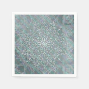 Iridescent Shimmer Mandala Boho Chic Pappersservett