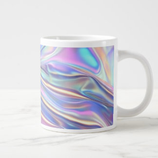 Iridescent Shiny Metallic Fabric, Teal Gold Purple Jumbo Mugg