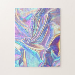 Iridescent Shiny Metallic Fabric, Teal Guld Lila Pussel