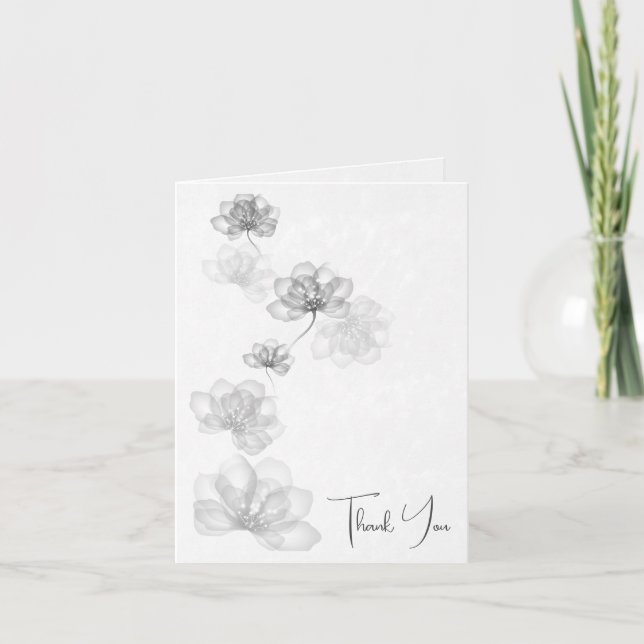 Iridescent Silver Flowers for Sympathy Tack Kort (Framsida)