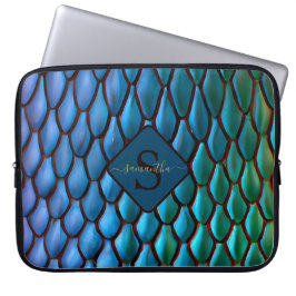Iridescent Sjöjungfru Svan Dragon Scales Fantasy L Laptop Fodral