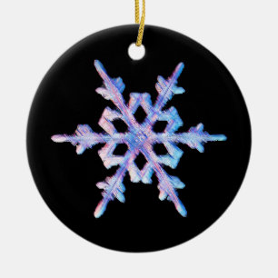 Iridescent snowflake julgransprydnad keramik