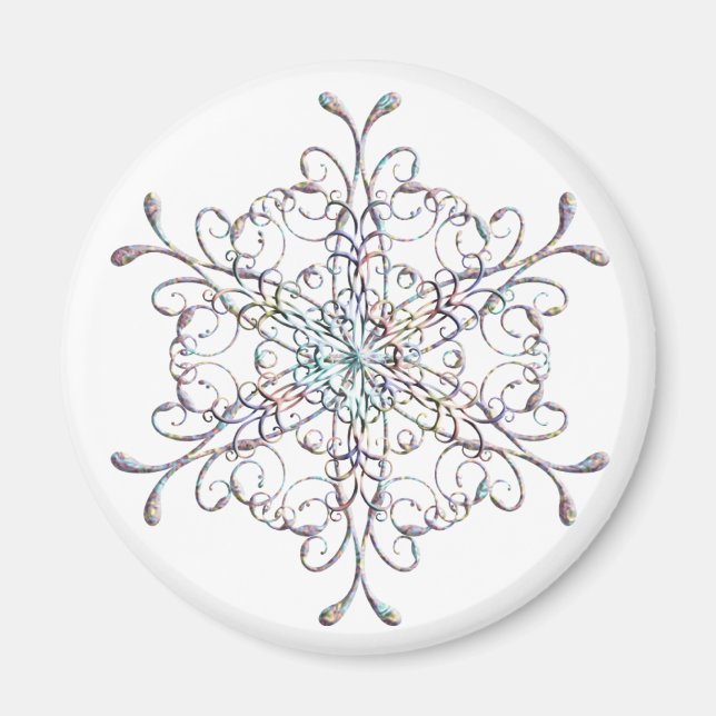 Iridescent Snowflake Magnet (Framsidan)