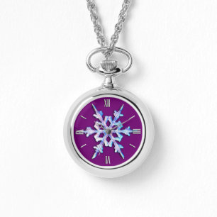 Iridescent snowflake på ametysts lila armbandsur