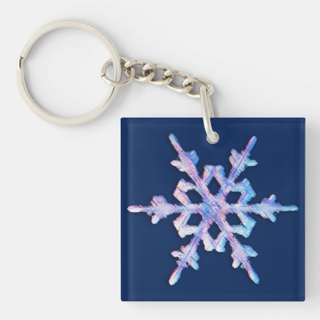 Iridescent snowflake på mörk blått (Framsidan)