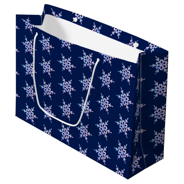 Iridescent snowflake på mörk blått (Framsidan Vinklad)