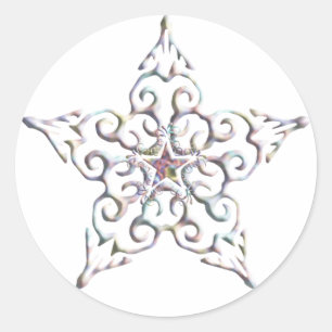 Iridescent Star Stickers Runt Klistermärke