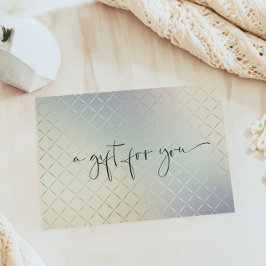 Iridescent Texturerat Modern Script Gift-certifika Visitkort
