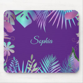 Iridescent Tropical Löv, Teal Namn på Lila Musmatta