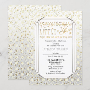 Iridescent Twinkle Little Star Baby Shower Inbjudningar