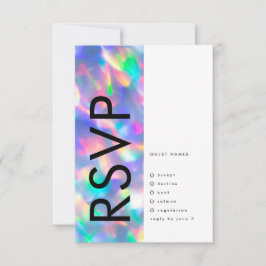 Iridescent Ultra Modern Monogram Bröllop OSA Kort