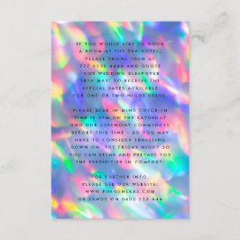 Iridescent Ultra Modern Monogram Bröllop Tilläggskort