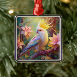 Iridescent Vinge Cockatiel Fantasy Bird Julgransprydnad Metall