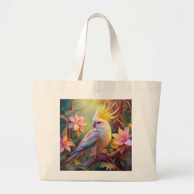 Iridescent Vinge Cockatiel Fantasy Bird Jumbo Tygkasse (Framsidan)