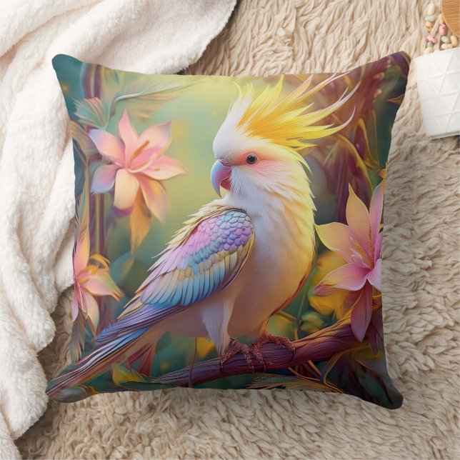 Iridescent Vinge Cockatiel Fantasy Bird Kudde (Filt)
