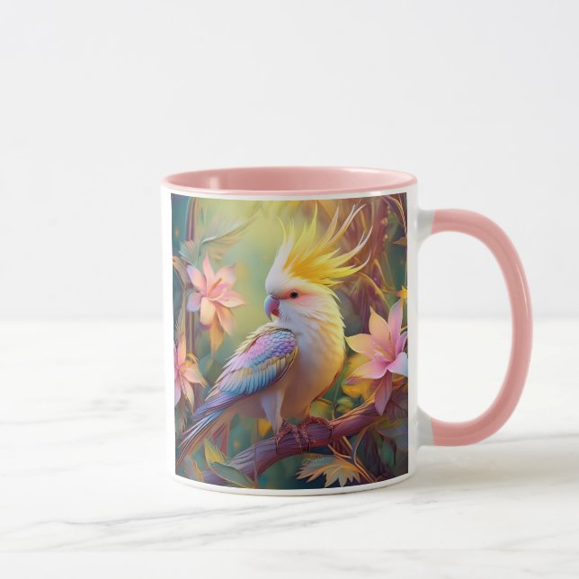 Iridescent Vinge Cockatiel Fantasy Bird Mugg (Höger)
