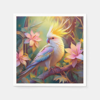 Iridescent Vinge Cockatiel Fantasy Bird Pappersservett