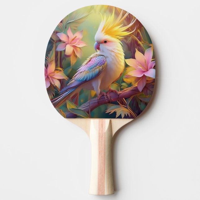 Iridescent Vinge Cockatiel Fantasy Bird Pingisracket (Framsidan)