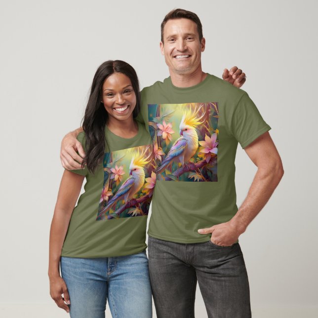 Iridescent Vinge Cockatiel Fantasy Bird T Shirt (Unisex)