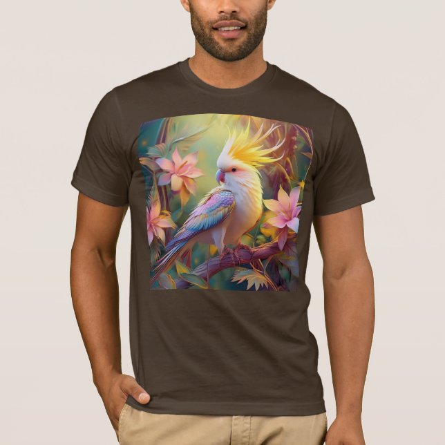 Iridescent Vinge Cockatiel Fantasy Bird T Shirt (Framsida)
