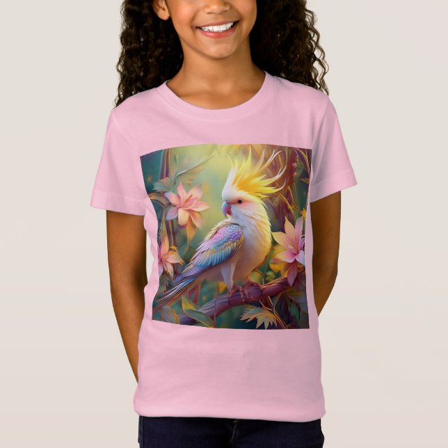 Iridescent Vinge Cockatiel Fantasy Bird T Shirt (Framsida)