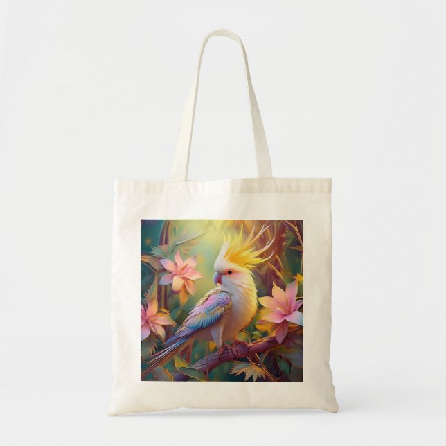 Iridescent Vinge Cockatiel Fantasy Bird Tygkasse (Framsidan)