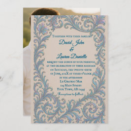 Iridescent Vow Photo Wedding Invitation Inbjudningar