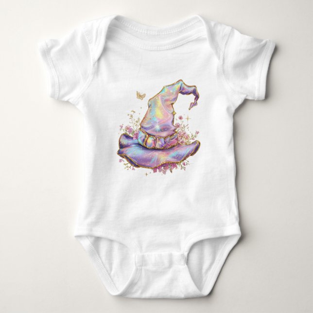 Iridescent Witch Hat Birthday  T Shirt (Framsida)