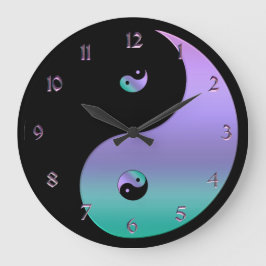 Iridescent Yin Yang Clock Stor Klocka