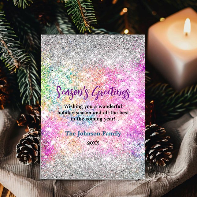 Iridiscent rosa silver glitter jul nytt år (Skapare uppladdad)