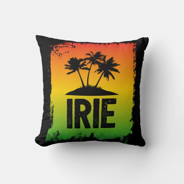 Irie Jamaican Patois Chill Out Hej Black Sunset Kudde (Framsida)