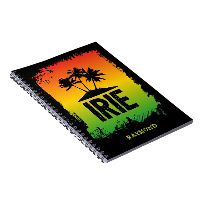 IRIE Tropical Handflatan och Sunset Rasta Flagga F Anteckningsbok (Högra Sidan)
